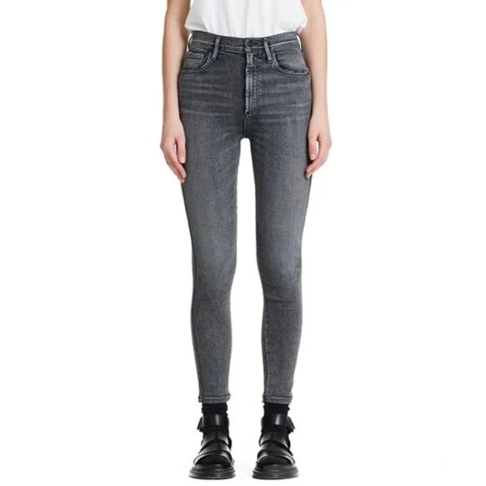 Agolde Roxanne Super High Rise Skinny Denim Jeans  Grey Wash Size 27 Zipper Fly
